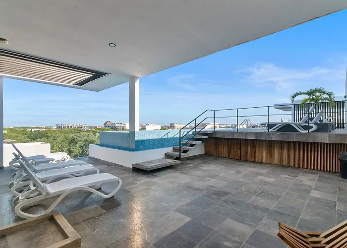 Apartamento Nuevo Estudio Con Terraza Totalmente Equipado Aldea Zama
